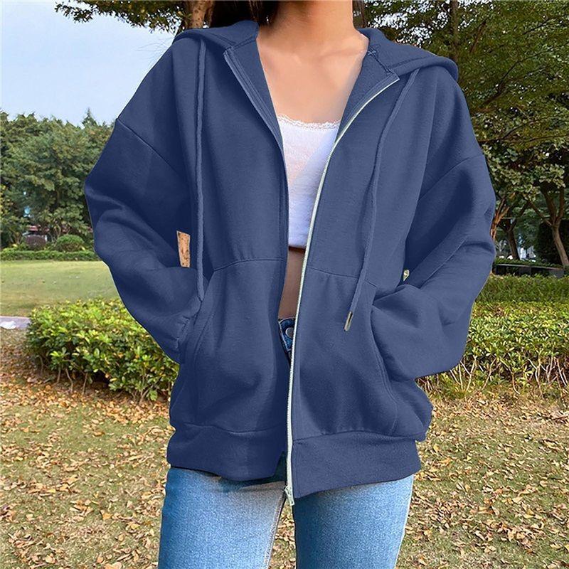 Cardigan Coat Women's Hooded Loose Zipper Sweater Women's Elegant Knitted Jacket Coat Tops