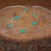 Collar de Cadena con Cuentas de Ópalo Verde Pulidas: Ópalo Etíope, Plata de Ley/Chapado en Oro