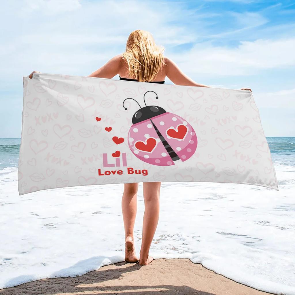 Ladybug Beach Towel Microfiber Cartoon Insect Bath Towel Quick-dry Swimming Cover Soft Portable Camping Sport Spa Travel Towels
