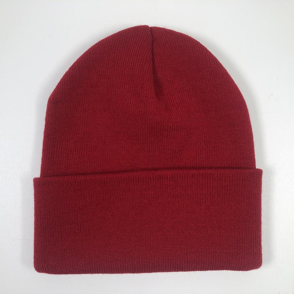 Wholesale 100 % Acrylic Men and Women Cheap Promotion Plain Beanie Hat Knitted Winter Hat Custom logo 20*23cm