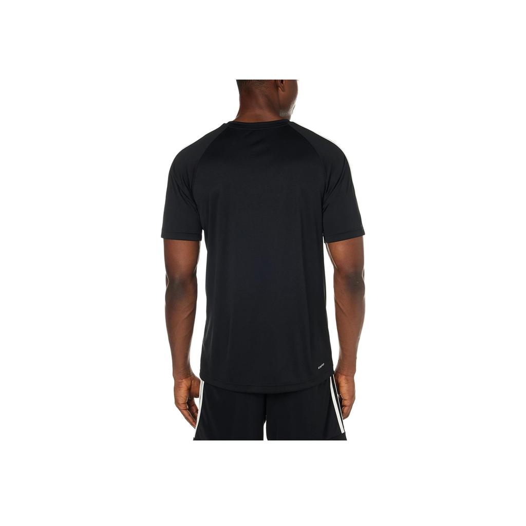 Adidas Striped Print Slim Fit Crewneck Tee Men Tops Black H28925