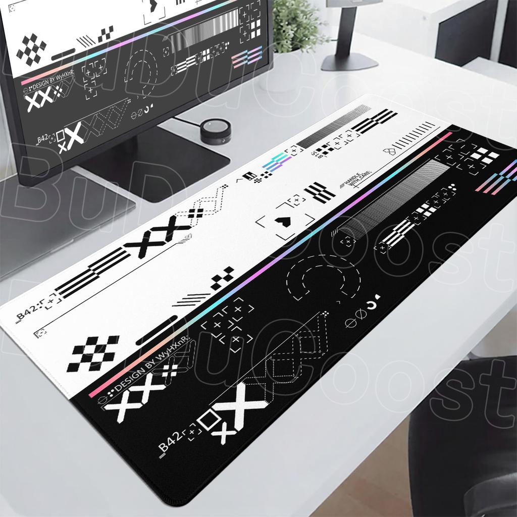 White & Black CSGO Large Computer Mouse Pad Washable Speed Keyboard Mat for E-sport FPS Gamer Deskmat Durable Stitch Edge Carpet