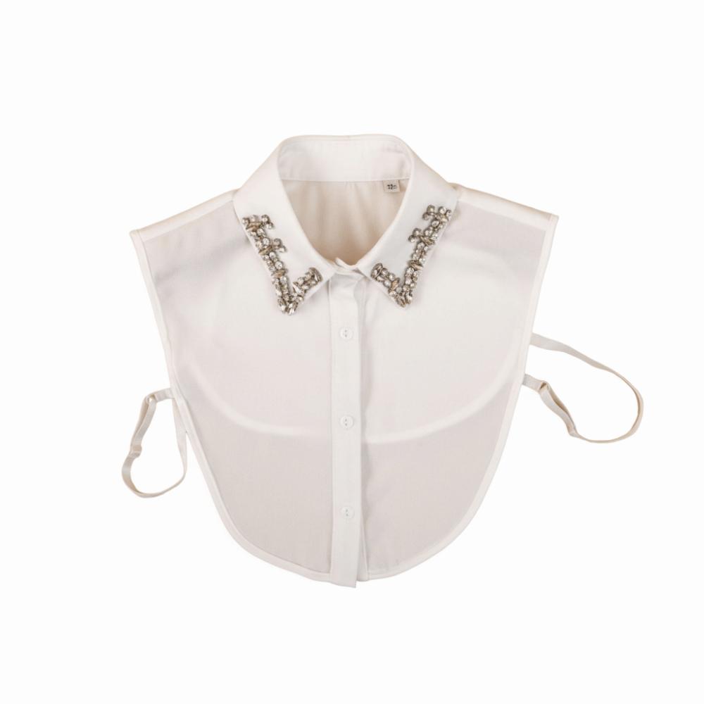 Lace Detachable Collar Rhinestones Shirt Collar False Shirt Collar  Halloween Decoration