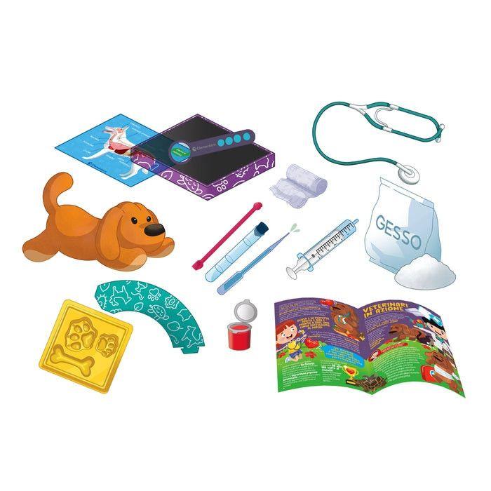 Jeu Vétérinaire - CLEMENTONI - CLEMENTONI LAB-APPRENTI - Peluche À Soigner - Stéthoscope - 6 Éléments