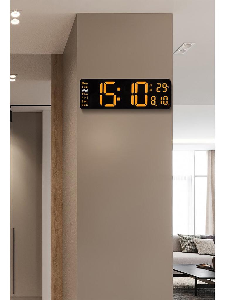 13-Inch Minimalist Wall/Table Clock with Large Digital Display, Multiple Alarms & Multifunction Features - Model 6629