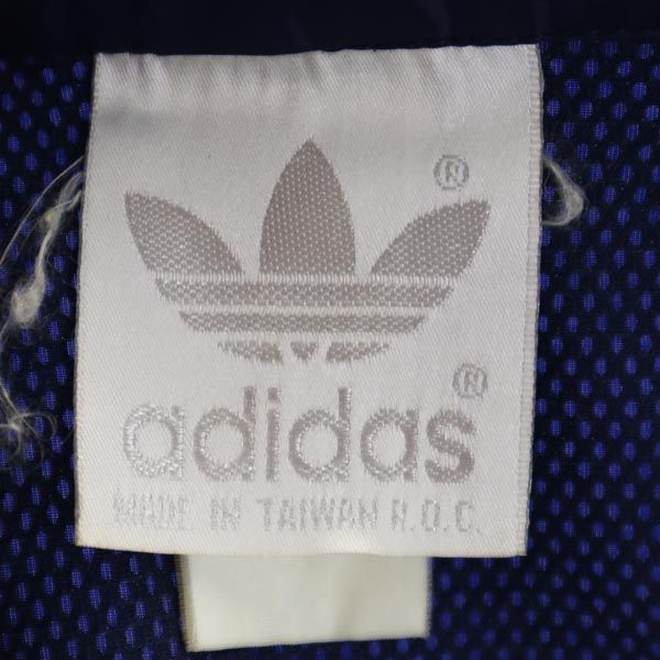 Adidas 80s Vintage Silver Tag 3 Lines Windbreaker M Navy Sports Jackets Men's Used