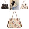 Large Capacity Smiley Face Canvas Shoulder Bag Women Tote Bag Street Trend Black