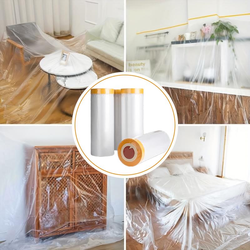 1 Rulou Folie PE Transparentă pentru Casă Multifuncțională Impermeabilă Curățare Mărimi Multiple Disponibile