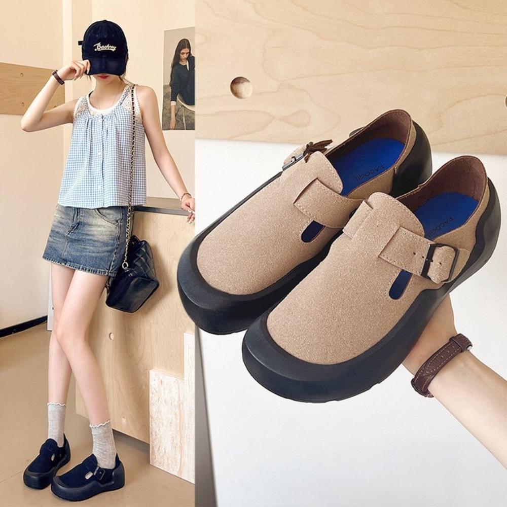 Fashion Flat Shoes Women Casual Shoes Thick Bottom Sneaker Designer Casual Sneaker Men's 2025 Summer Brand Running Buckle Shoes