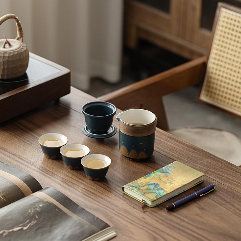 Portable Travel Tea Set - Ten Thousand Li Rivers and Mountains: Business, Festival, and Gift Edition
