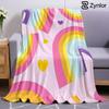 Rainbow Heart Ultra Soft Sherpa Fleece Blanket Fluffy Warm Halloween Cozy Throw for Sofa Couch Bedroom Gift All Season