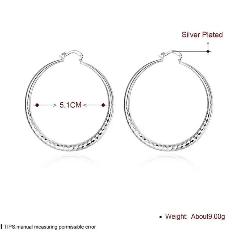 5Cm Circle Hoop Earrings For Women Fashion Pretty Wedding Party Jewelry Holiday Gifts