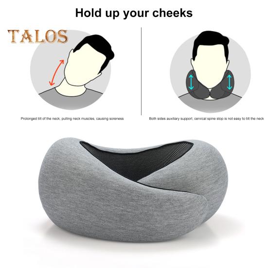 Travel Neck Pillow Aircraft Memory Foam Neck Support Cushion Adjustable Ergonomic Design Washable Neck Support Pillow