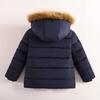 2-8 Years Autumn Winter Boys Jacket Thick Keep Warm Lining Plush Detachable Hat Hooded Fur Collar Coat for Kids Children Outerwear