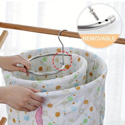1PC Round Spiral Quilt Sheets Hanger Stainless Steel Rotating Drying Rack Save Space for Clothes Blanket Hanger  Drying Rack