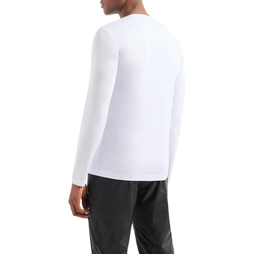 Emporio Armani EA7 Letter Logo Slim Fit Long Sleeve T-Shirt Men Tops White 8NPT17-PJRGZ-1100