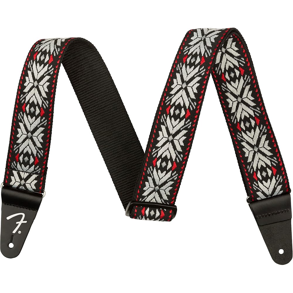 Fender Pasadena Woven Strap Red Snowflake 2 Guitar Strap