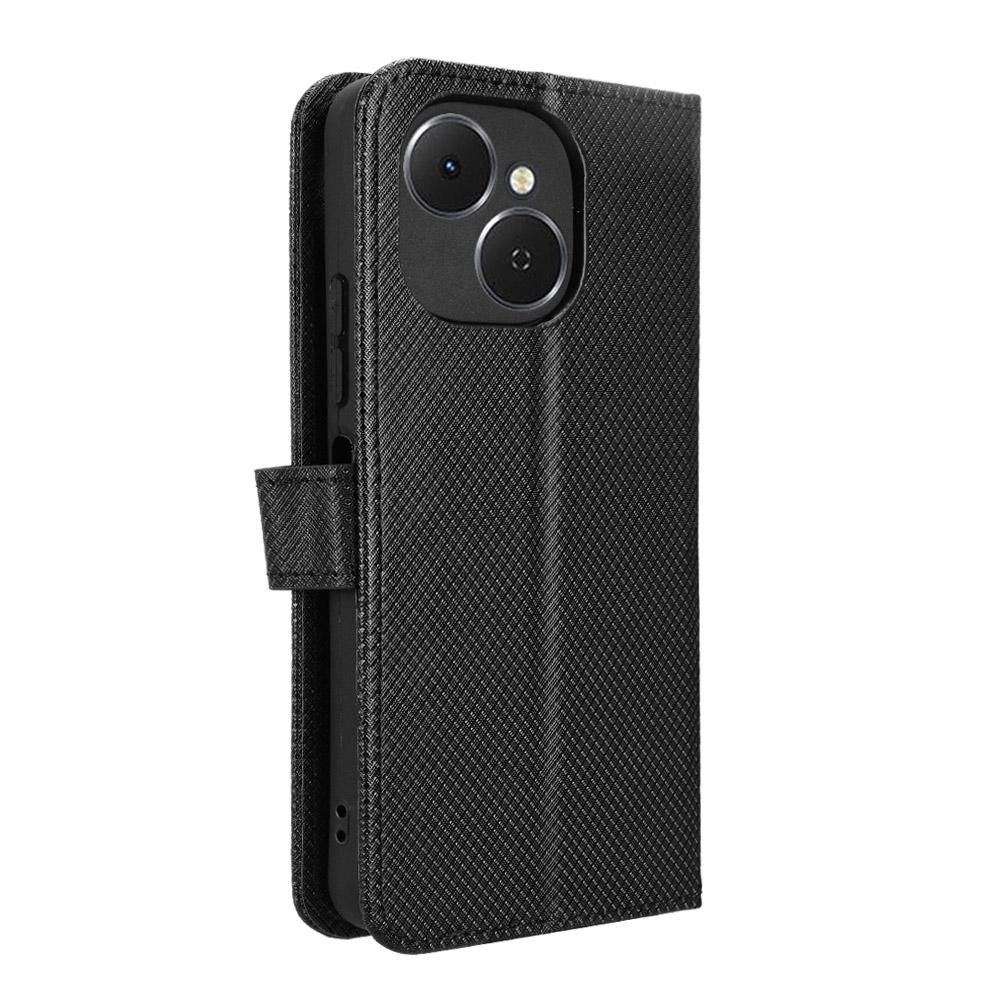 for Tecno Spark 40C Wallet Case with Kickstand & Card Slots Diamond Texture Leather Cover