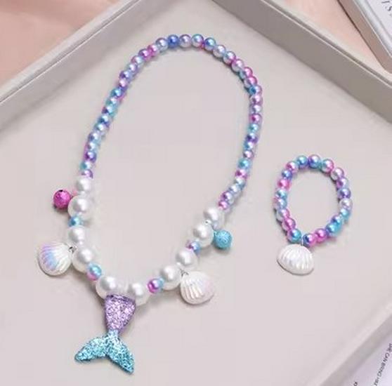 Frozen Princess Kids' Necklace & Bracelet Gift Set for Christmas or Birthday