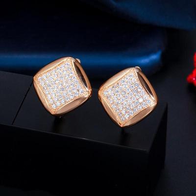 Orecchini WWJ Chic Mirco Pave Cubic Zirconia giallo dorato colore grandi orecchini