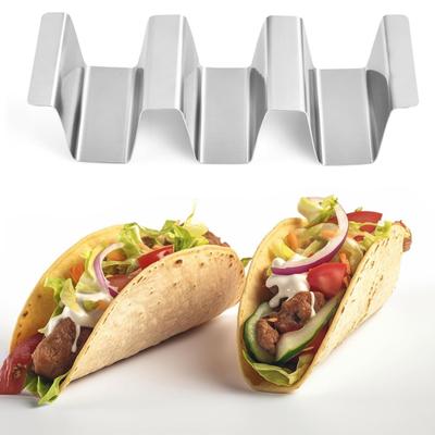 Nerezový držák na taco Oboustranný podnos na tortilly Držák na burrito Stojan na vystavení taco pro sendviče Vafle