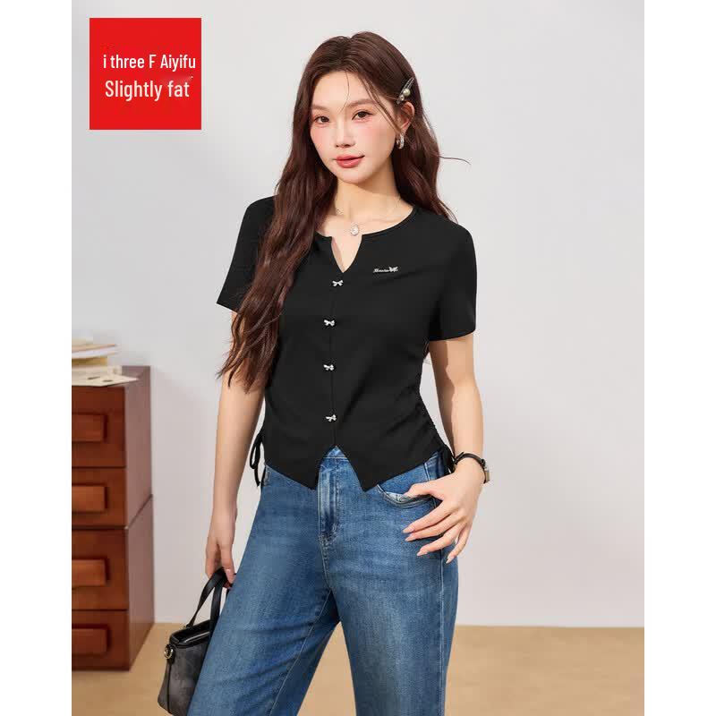 IEF Women s 2026 Summer Plus Size Korean Style T-Shirt XL