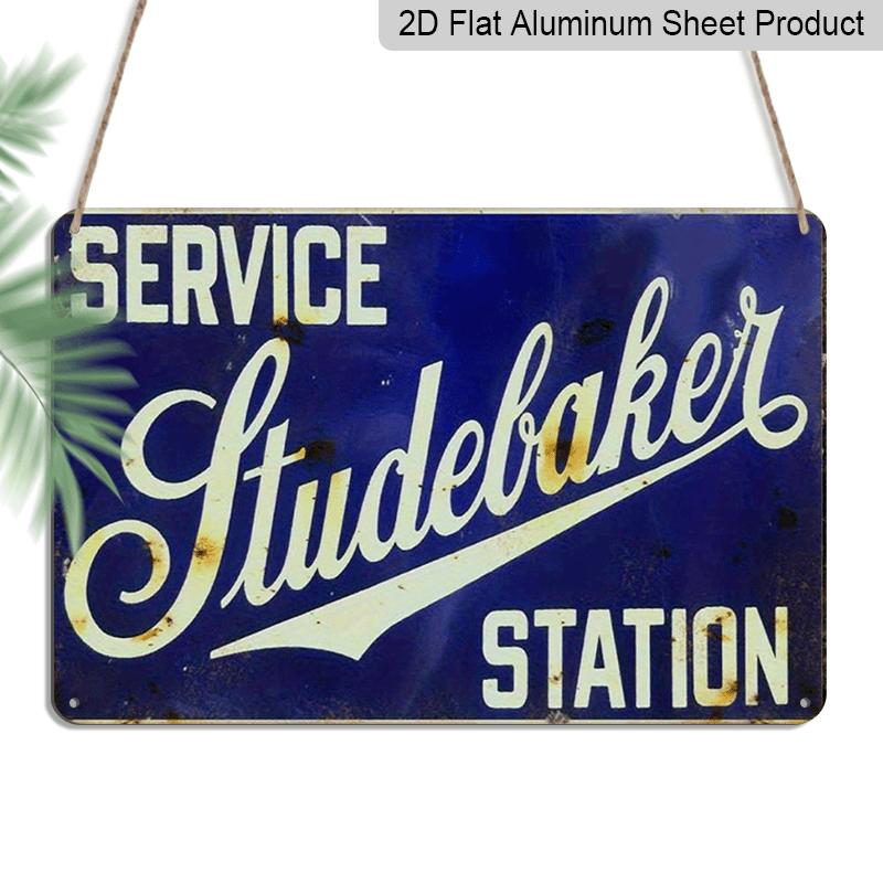 

2D Flat, Vintage Service Station Metal Sign - Heavy-Duty Aluminium Retro Garage Wall Art with Station Logo Design (Service/Stubdeaker/Station) - 12x8 20*30cm