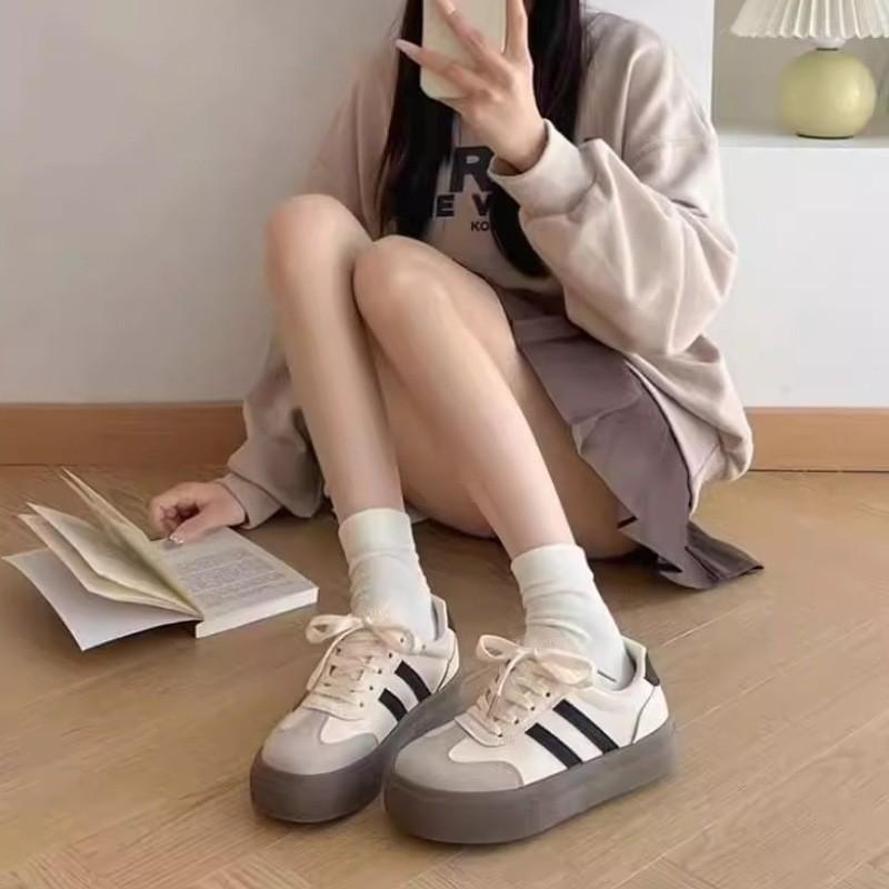 Korean Version of Dexun Shoes Women's Shoes 2025 New Spring and Autumn Platform White Shoes Retro Forrest Gump Shoes Casual Sports Board Shoes