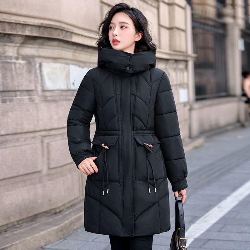 Fashionable, Slimming and Form-fitting Cotton-padded Jacket for Women Winter, Thickened Mid-length Coat