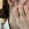 Elegant Geometric Green Grape Copper Ring For Women Ideal For Fashion Individuals Forward