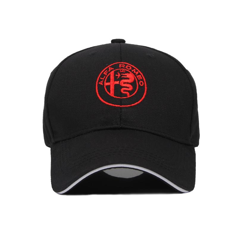 AAACP1 für Stil Alfa Romeo Auto Hut Trend Gutaussehend Rennteam Lokomotive Mützen Entenschnabel Baseball Unisex Stil Kappe Club Aktiver Hut