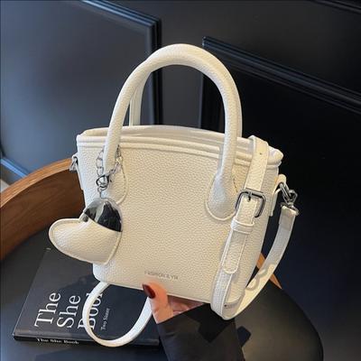 Premium Foreign Style Lychee Pattern Portable Bucket Bag Female Fashion Versatile Messenger Bag Fire Shoulder Bag