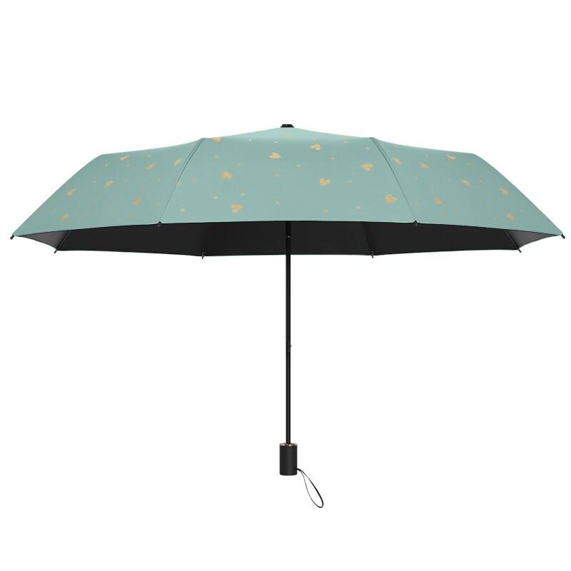 MAYDU Tri-Fold Heart-Patterned Anti-UV Sun Umbrella