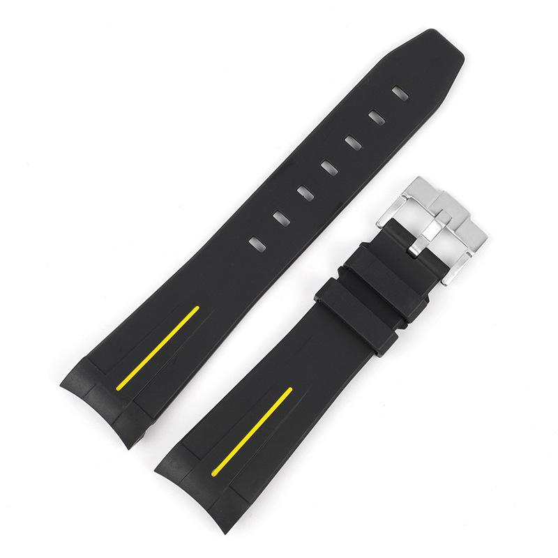 Curved Interface Rubber Watch Strap 20mm Men Women Waterproof Sports Watch Band for Moonswatch Watchband Watch Accessories