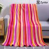 Warm Stripe Texture Cartoon Anime Print Flannel Blanket Soft Warm Throw for Kids Bedroom Sofa Bed Christmas Office Car