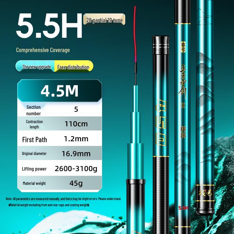 Ultra Light & Hard Carbon Fishing Rod 28/19 Tune Taiwanese Big Fish Gear - Divine Sword Series by Bow King