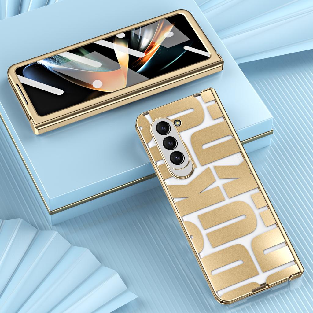 Luxus Phantom Plating Scharnierschutz Klare Telefonabdeckung für Samsung Galaxy Z Fold 6 5 4 3 2 Hülle Stoßfester Displayschutz