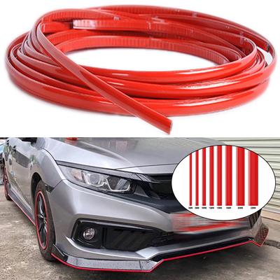 3M /5M DIY Car Bumper Self-adhesive Red Decorative Strip Thickened PVC Material To Prevent Body Scratches Decorate Car Accessory