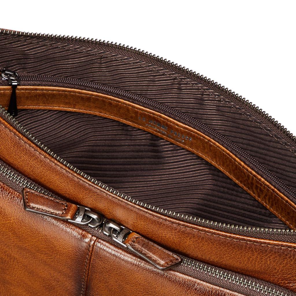 L'Homme Presse Shoulder Bag, Made In Japan, Archaic Cowhide Leather, Brown, 71883