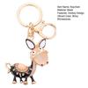 Keychain Sparkling Rhinestones Inlaid Donkey Design Keychain Pendant Enamel Oil Drip Process Smooth Edges Spring Buckle Key Holder Backpacks Accessory