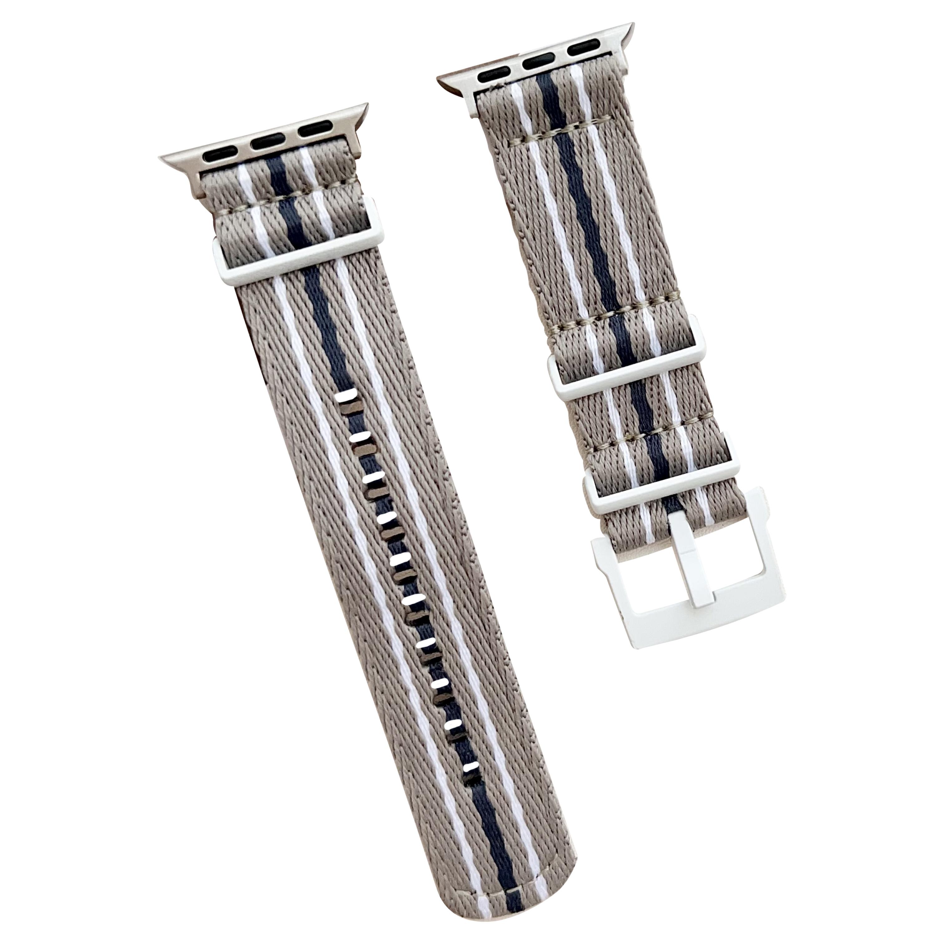 

For Apple Watch 10 46mm/Ultra 2/Ultra 49mm/9 8 7 45mm/SE (2023) SE (2022) SE 6 5 4 44mm/3 2 1 42mm Nylon Watch Strap Grey