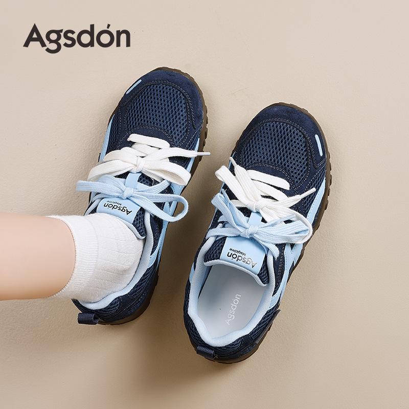 Augusdeng Damen Retro Blau Dicksohlige Weiche Trainingsschuhe 2025 - Herbst/Winter Kollektion.