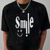 Smile Face Graphic Design Motorcycle T-shirt Casual Trendy Tshirts For Comfortable Short Sleev