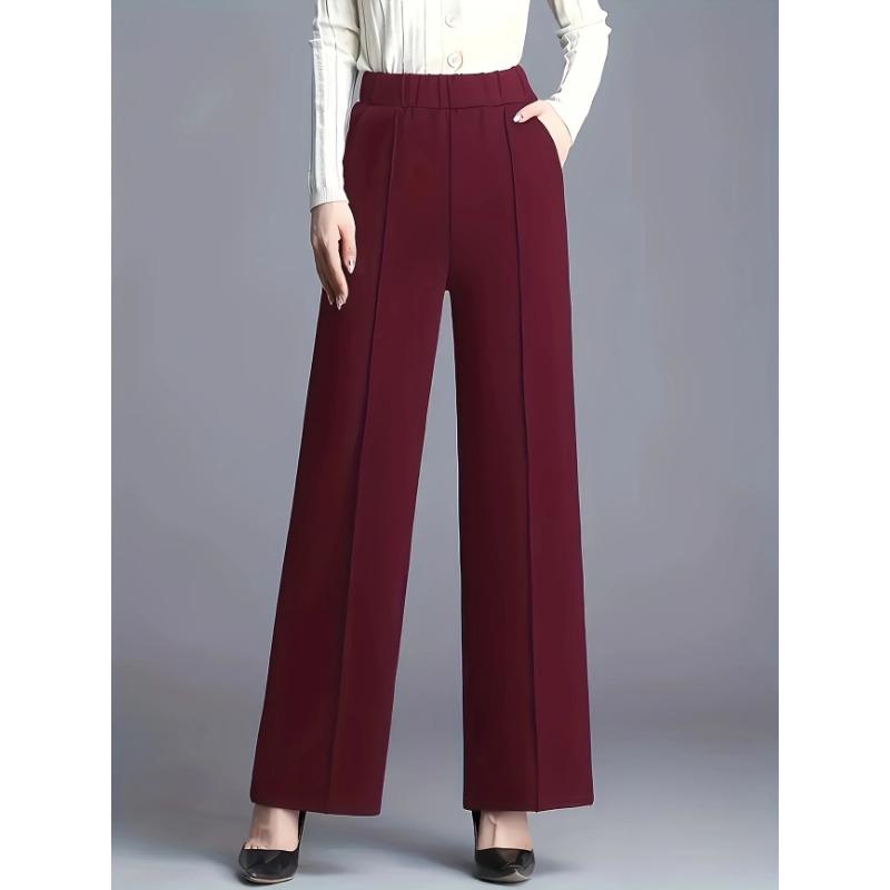 Solid-colored Wide-leg, High-waisted Loose and Slimming Casual Pants for Women In Autumn and Winter