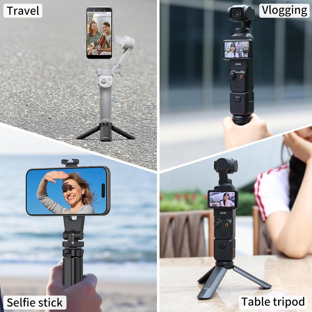 VRIG Mini Tripod with 1/4" Screw, Desktop Tabletop Stand Compact Tripod for Gimbal Handle Grip Stabilizer, Camera, DJI OSMO Pocket 3/2
