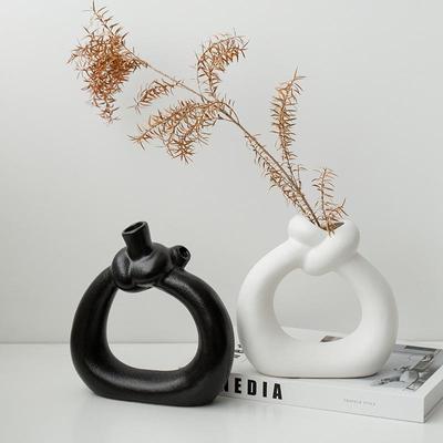 Nordic Cream Style Ceramic Vase - Unique Shape for High-Grade Home Decor