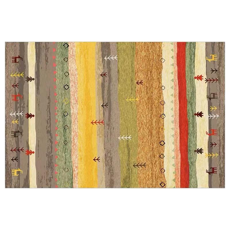 Morocco Vintage Living Room Rug Home Sofa Coffee Table Rug Room Decor Bedside Blanket Non-Slip Crystal Velvet Floor Mat