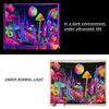 1pc Fluorescent Mushroom Moon Tapestry, UV Black Light Forest Fantasy Plant Space Tapestry, Home Decoration Wall Hanging