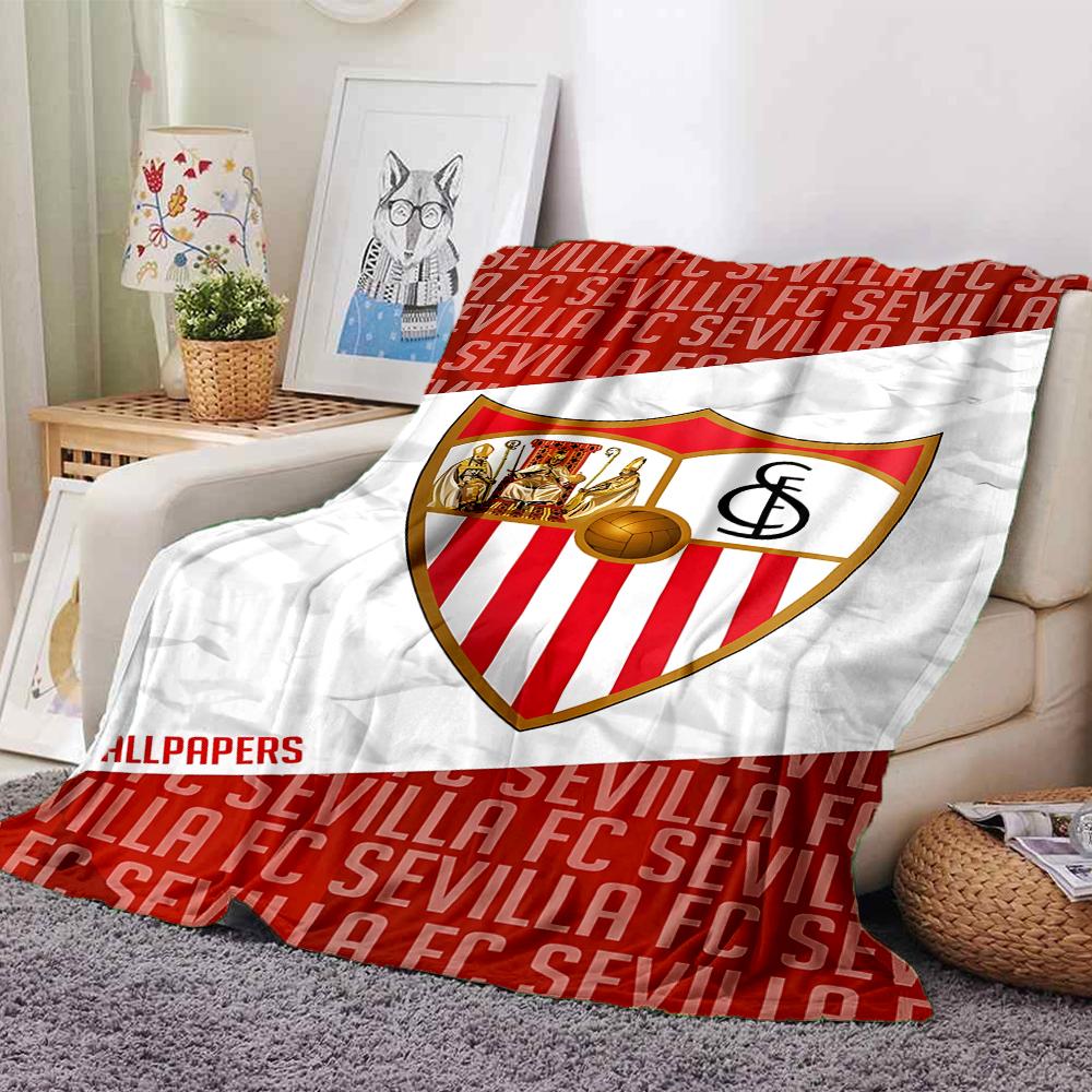 1pc Blanket - Seville Logo Print Design,Lightweight Blanket for Sofa,Bed- Soft &Warm,Gift for All Seasons