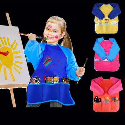 Yousheng Kids Waterproof Art Apron with Long Sleeves Mess-Free User-friendly Versatile Painting Smock for Children
